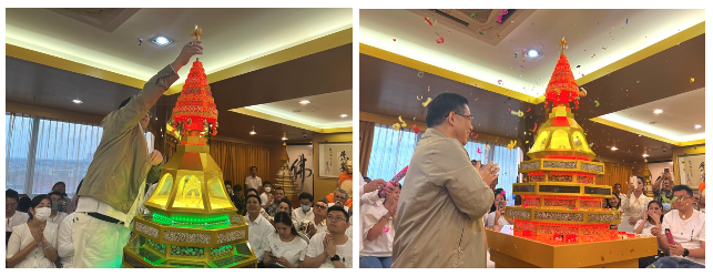 A collage of a person speaking into a microphone
Description automatically generated